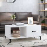 Gossi masuta de cafea, alb, 90x50x40 cm, lemn prelucrat