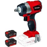 Einhell TE-CW 18 Li PXC + Twinpack - Masina de insurubat cu impact 215 Nm + Set 2 acumulatori Li-Ion 18 V 4 Ah