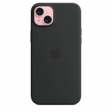 Husa de protectie Apple Silicone Case with MagSafe pentru iPhone 15 Plus, Negru