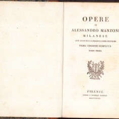 HST 253SP Opere di Alessandro Manzoni 1828 volumul I