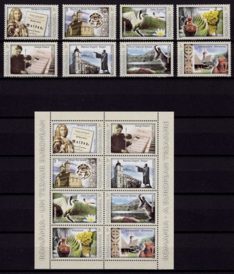 ✅RO 2009 ,LP 1844+a,&amp;quot;Romania-Un Tezaur European&amp;quot; , serie+serie in bloc ,MNH foto