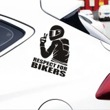 Cumpara ieftin Sticker autoadeziv pentru vehicule Off Road, model &quot;Respect For Bikers&quot;, dimensiune 17 x 12 cm, culoare Neagra, AVEX
