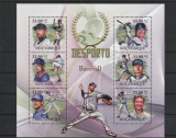 Mozambic 2010-Sport,Baseball,bloc 6 valori dantelate,MNH,Mi.3814-3819 KB, Nestampilat