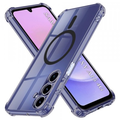 Husa MagSafe pentru Samsung Galaxy A15 5G A156 / A15 A155, Techsuit, Shockproof Clear, Neagra foto