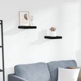 Rafturi perete vidaXL, 2 buc, negru extralucios, 23x23.5x3.8 cm, MDF, suporta 5kg/buc