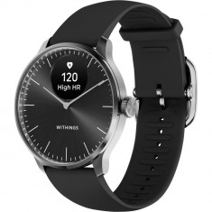 Smartwatch Withings Scanwatch Light, 37mm, Bluetooth, Carcasa inox argintiu, Curea neagra