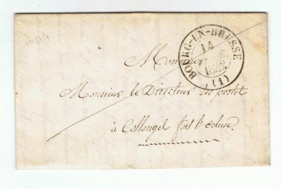 France 1842 Cover + Content TYPE 13 BOURG EN BRESSE to COLONGES D.814 foto