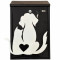 Cutie postala Vivatechnix Cat&amp;Dog KRO-1240, otel, 400x250x100mm, Negru/Alb, 2 chei