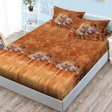 Cearsaf de pat cu elastic si 2 fete de perna Leopard 180x200 cm (Finet)