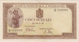 3963 Bancnota 500 lei 1941 2 IV aprilie filigran vertical VF+