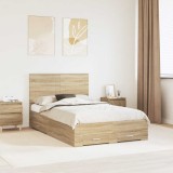 Cumpara ieftin Cadru de pat Stejar Sonoma 135 x 190 cm Lemn prelucrat