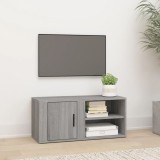 vidaXL Comodă TV, gri sonoma, 80x31,5x36 cm, lemn prelucrat