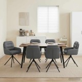 Cumpara ieftin Scaune de dining rotative 6 buc. Piele artificiala Gri