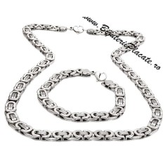 Set Lant Si Bratara Inox Model Byzantine Cod S77