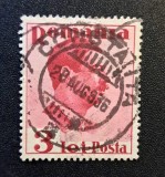 Rom&acirc;nia Regat - Regele Carol al II-lea (1930&ndash;1934) - 3 LEI Carmin/Roz cu Ștampilă Poștală "CONSTANȚA" și Datier 1936 (Dintelat, Ștampilat) RO1