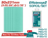 Set 50 foi smirghel TOTAL 90x231 mm, granulatii mixte pentru slefuire