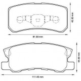 Set placute frana punte spate Peugeot 4007; 4008; Mitsubishi ASX 2009-; Grandis, Lancer; Outlander 2007-2012; Pajero 1999-; Dodge Avenger 2008-, Citr, SRLine