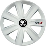 Set 4 Capace Roti GTX Alb R15, Compatibil Cu Skoda Nou