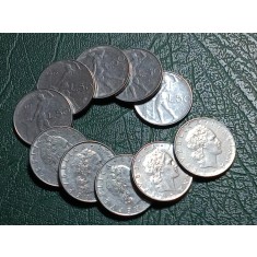 Italia 1967-82 - 50 lire, circulate (10 bucati)