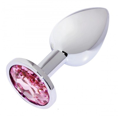 Dop Anal Metallic Buttplug, Small, Argintiu/Roz, Passion Labs foto