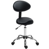 HOMCOM Scaun Pivotant cu Roți și Spătar Ajustabil pe &Icirc;nălțime, 50x50x83-98 cm, Negru | Aosom Romania