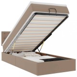 Cumpara ieftin Pat otoman cu saltea, cappucino, 90x190cm, piele ecologica