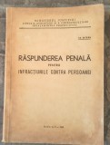Răspunderea penală pentru infracțiunile contra persoanei 1962