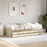Cumpara ieftin Cadru de pat cu depozitare cu sertar Stejar Sonoma 80 x 200 cm