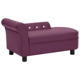 Cumpara ieftin Canapea pentru c&acirc;ini, vișiniu, 83x45x42 cm, piele ecologică