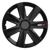 Capac roata auto Versaco GTX 15 inch carbon negru, pentru jante din otel, din ABS, montaj rapid, 1 bucata, protectie si aspect modern