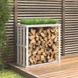 VidaXL Suport bușteni de exterior, alb, 108x52x106 cm, lemn masiv pin