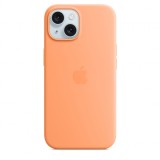 Husa de protectie Silicone Case with MagSafe pentru iPhone 15, Orange Sorbet, Apple