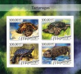 Cumpara ieftin Timbre Mozambic 2016 - Fauna Testoase, Set Complet Colita + Bloc MNH