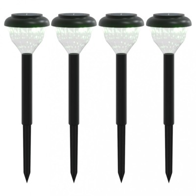 Lampi solare alei cu tarusi de pamant 4 buc., alb cald si RGB foto