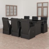 VidaXL Set mobilier de exterior cu perne, 7 piese, negru, poliratan 3059347