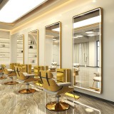 Consola de coafură consola de frizerie consola de cosmetică oglindă LED cu ramă de aluminiu 170x70 PRO