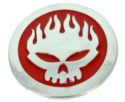 Emblema auto HEAD FLAMES (reliefata 3D) CP5 - cu banda adeziva foto