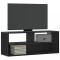 Gossi dulap tv, negru, 100x31x39,5 cm, lemn prelucrat si metal