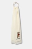 Moschino eșarfă de l&acirc;nă culoarea bej, cu imprimeu, M3330 30835