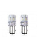 Set 2 bec led auto P21/5W (BA15S) UltraBright 12v/24v 1000lm Alb, Amio