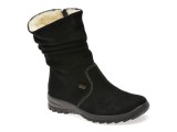Ghete RIEKER negre, Z7171, din piele intoarsa