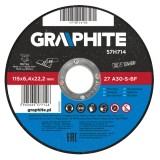 Disc de polizare pentru metal Graphite 115 x 6,4 x 22,2 mm, rezistent