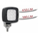 Proiector LED Auto Patrat Fristom FT-064LED, 12-36V, 650lm, Mers Inapoi, Omologat E20, Universal