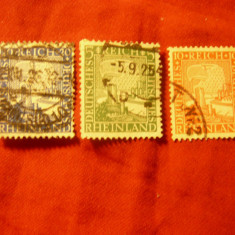 Serie Germania 1925- Deutsches Reich 1000 Ani Rheinland , 3 val. stamp.