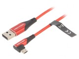 Cablu USB 2.0 2m Roşu 480Mbps, Vention