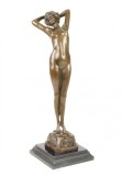 Dansatoare trezita - statueta din bronz pe soclu din marmura JK-16