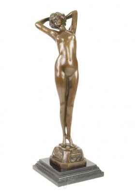 Dansatoare trezita - statueta din bronz pe soclu din marmura JK-16 foto