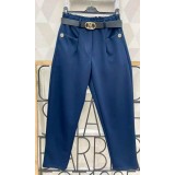 Women's trousers with belt and pockets