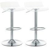 HOMCOM Scaune Bar 2 piese cu &Icirc;nălțime Reglabilă, Șezut Rotativ și Suport pentru Picioare, 39x39x67-87 cm, Transparent | Aosom Romania