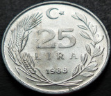 Cumpara ieftin Moneda 25 LIRE - TURCIA, anul 1988 * cod 2789, Europa, Aluminiu